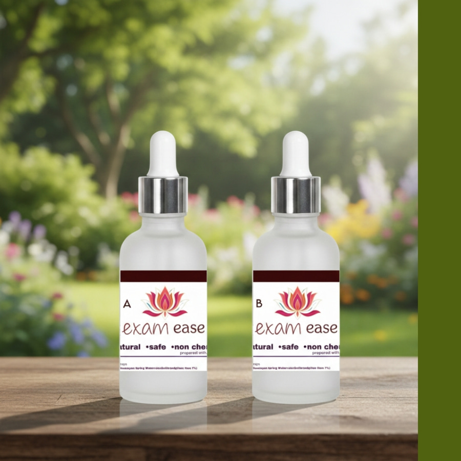 Exam Ease flower remedy bottles